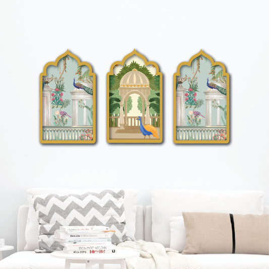 Mughal Theme Prints Panels Set Of 3