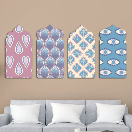 Designer Print Cut Panels Set Of 4