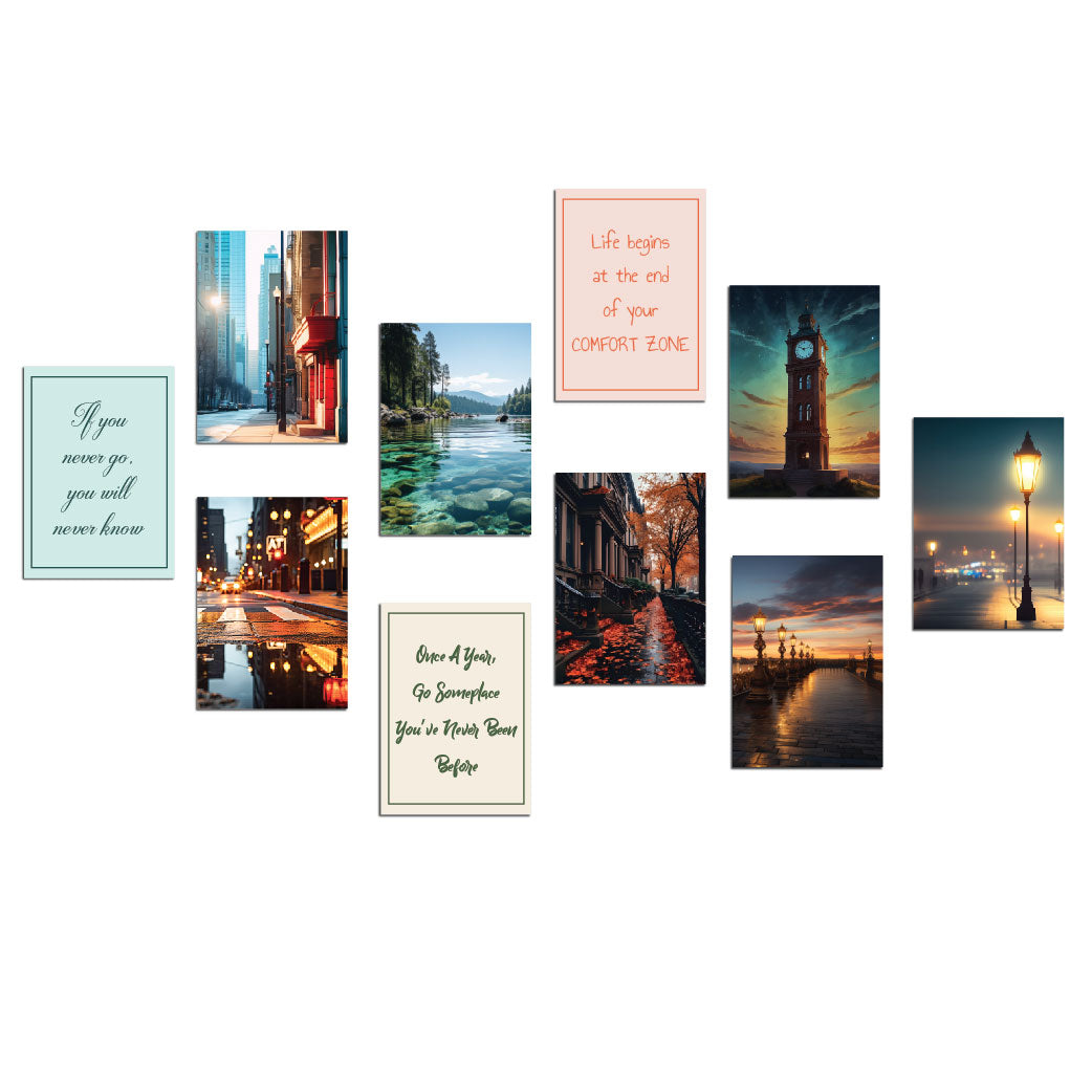 Aesthetic Beautiful Pictures With Quotes Posters Set Of 10