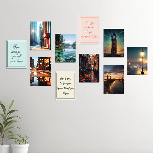 Aesthetic Beautiful Pictures With Quotes Posters Set Of 10