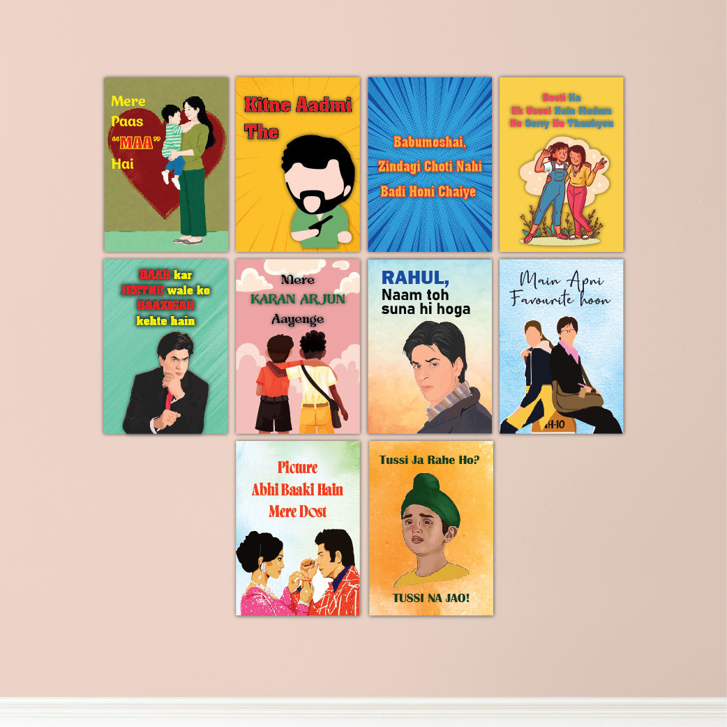 Bollywood Theme Printed Posters Set Of 10