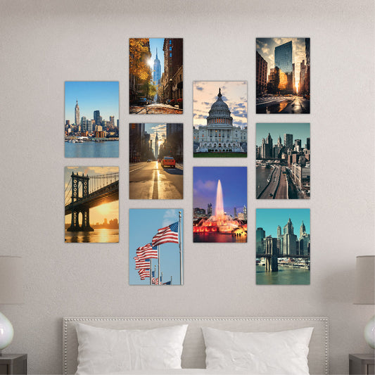 Aesthetic Scenes And Monuments Worldwide Posters Set Of 10