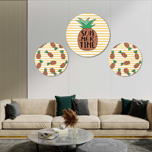 Pineapple round wall decor