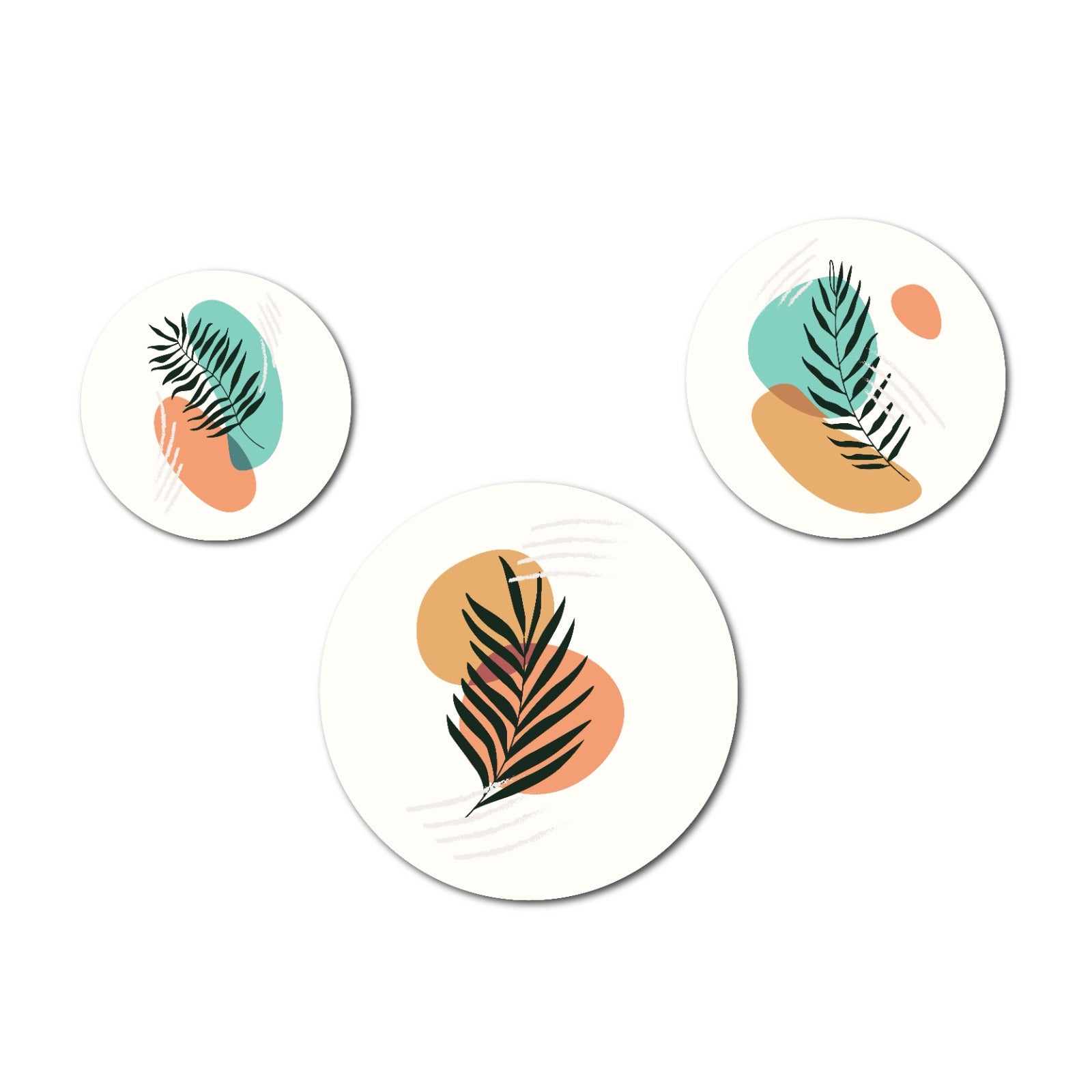 abstract floral round art