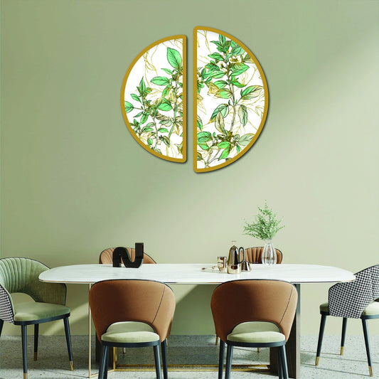 leaf half circle wall art