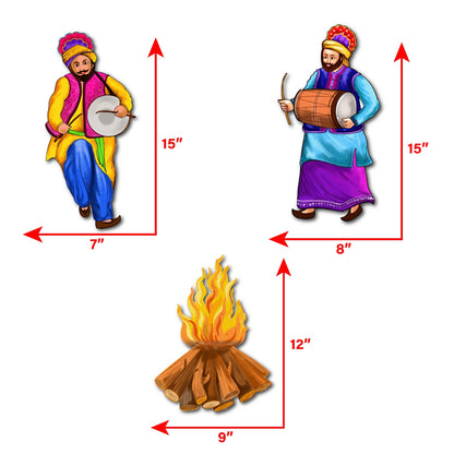 Punjabi Celebration sunboard Cutouts set of 3