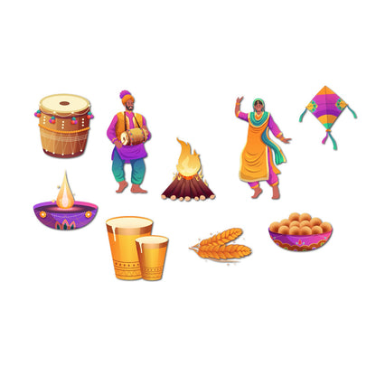 Lohri Theme sunboard Cutouts set of 9