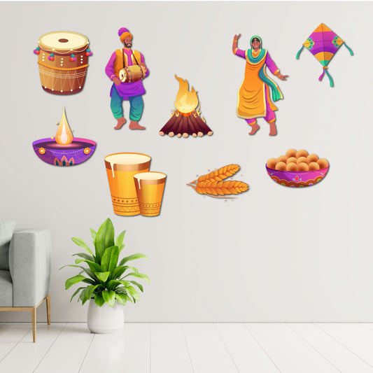 Lohri Theme sunboard Cutouts set of 9