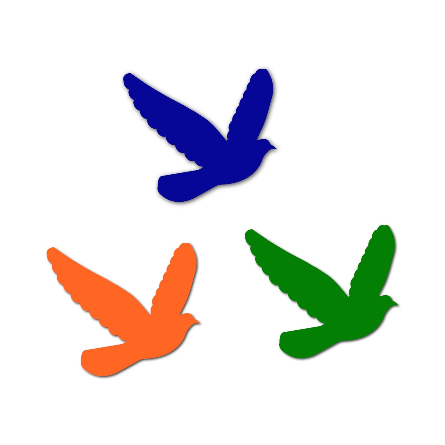 Tricolor Pigeon Sunboard Cutouts Set of 3