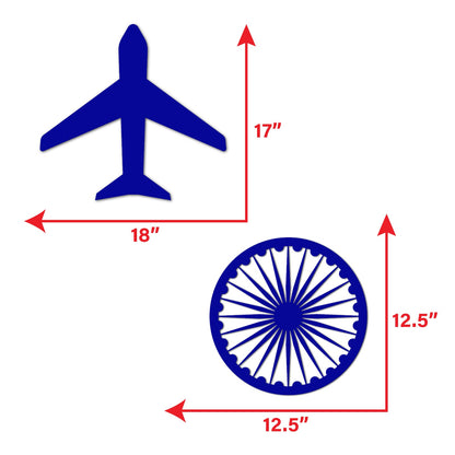 Areplane with Ashok chakra Sunboard Cutouts Set of 4