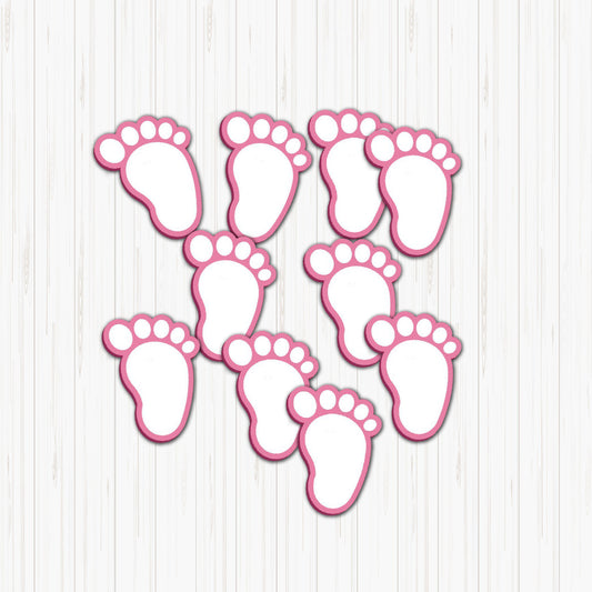 baby footprint pink colour small sunboard cutouts