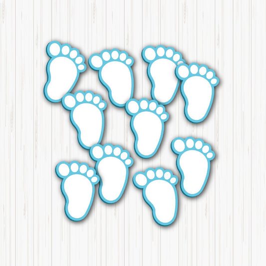 baby footprint blue colour small sunboard cutouts