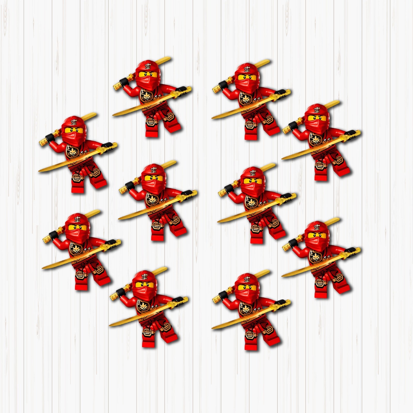  red Lego small sunboard cutouts 