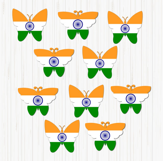 Tiranga butterfly theme small sunboard cutouts