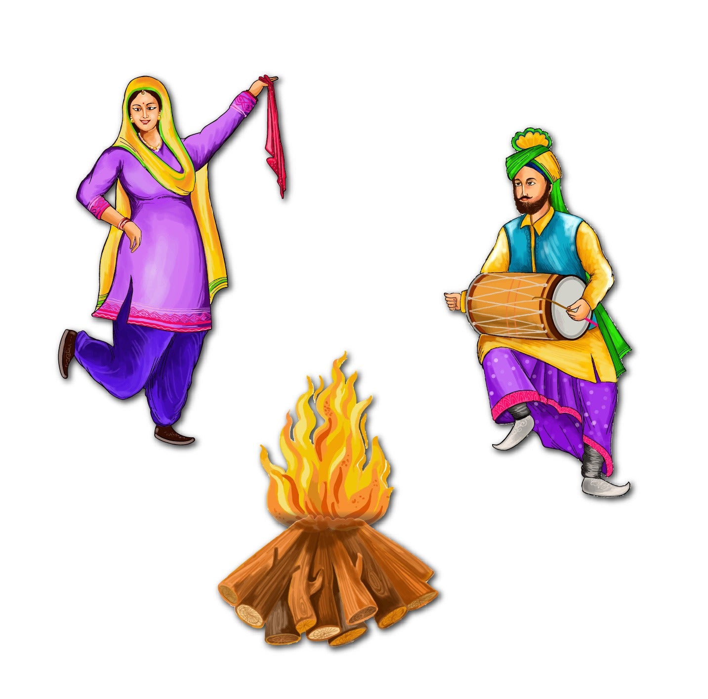 bonfire and bhangra small sunboard cutout