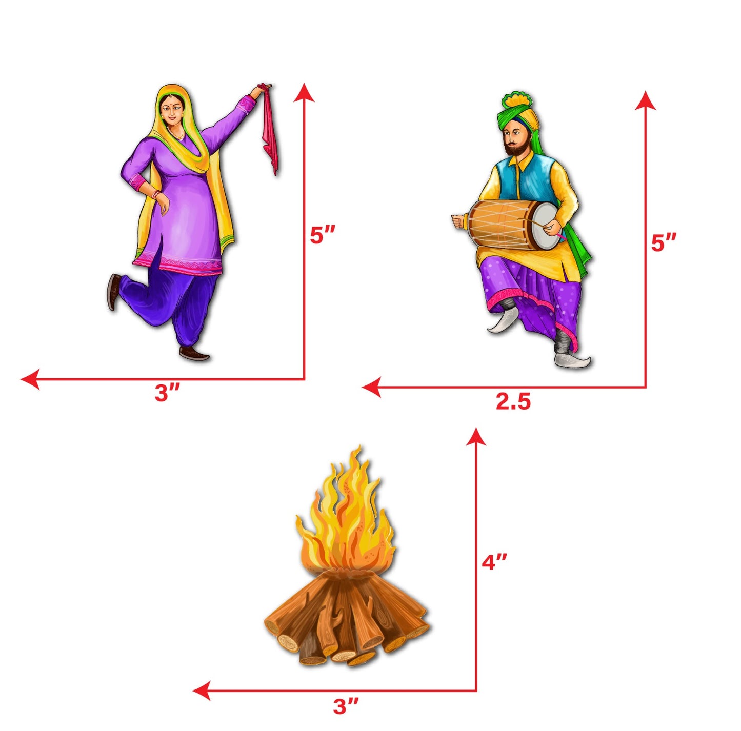 bonfire and bhangra sunboard cutouts