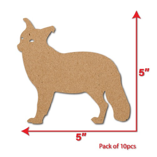 Red Fox Shaped Cutouts MDF Cutouts set of 10