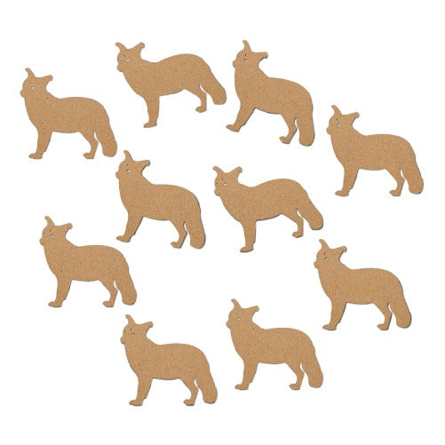 Red Fox Shaped Cutouts MDF Cutouts set of 10