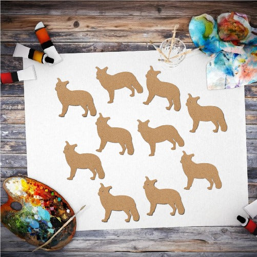 Red Fox Shaped Cutouts MDF Cutouts set of 10