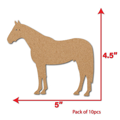 Horse Shaped Cutouts MDF Cutouts set of 10