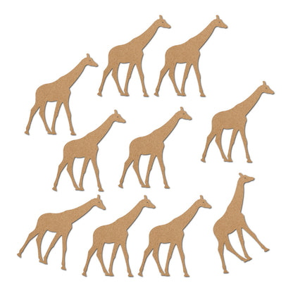 Giraffe Shaped Cutouts MDF Cutouts set of 10