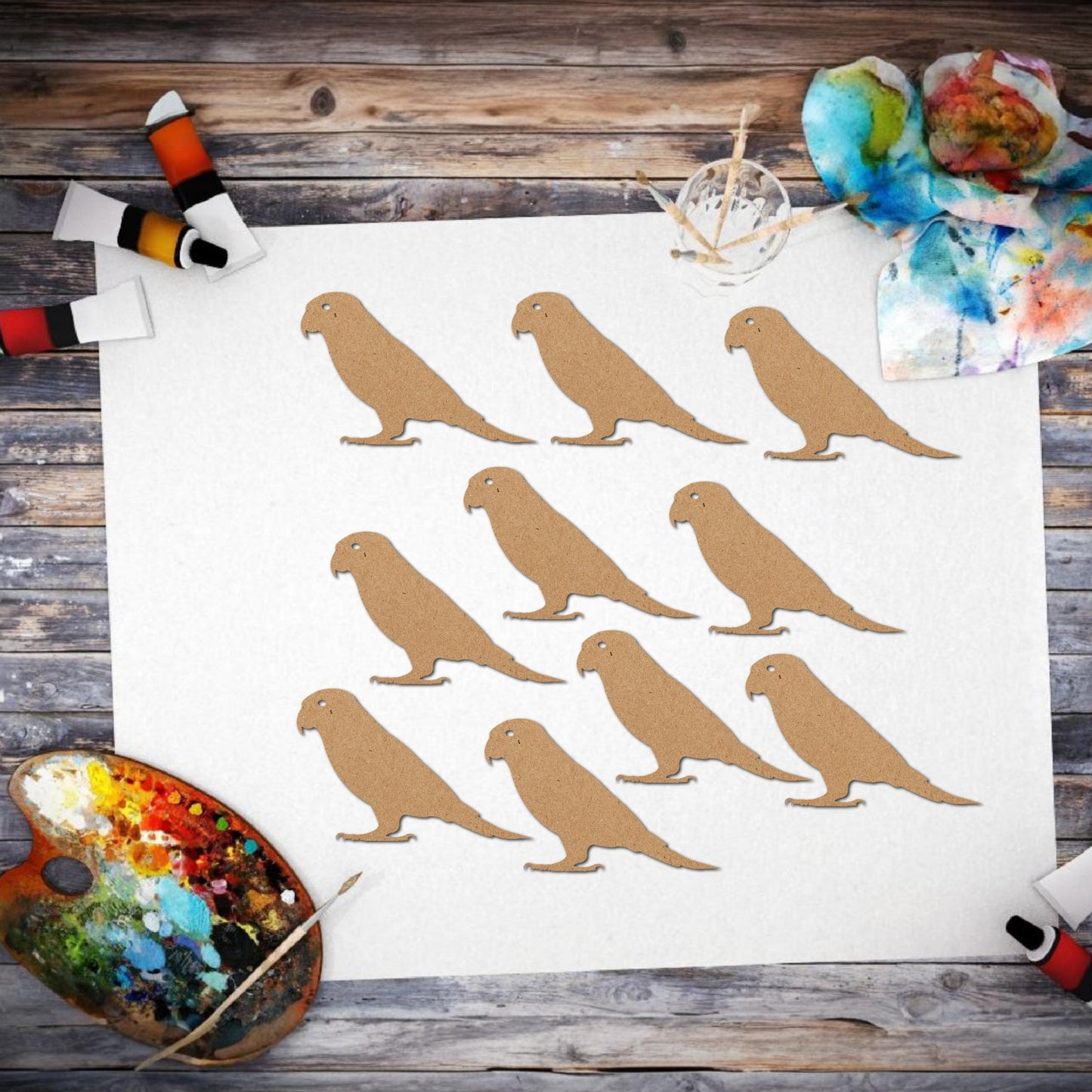 Parrot MDF shape cutouts