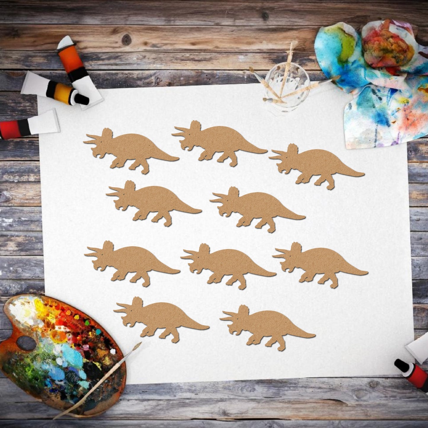 Triceratops MDF shaped cutouts 