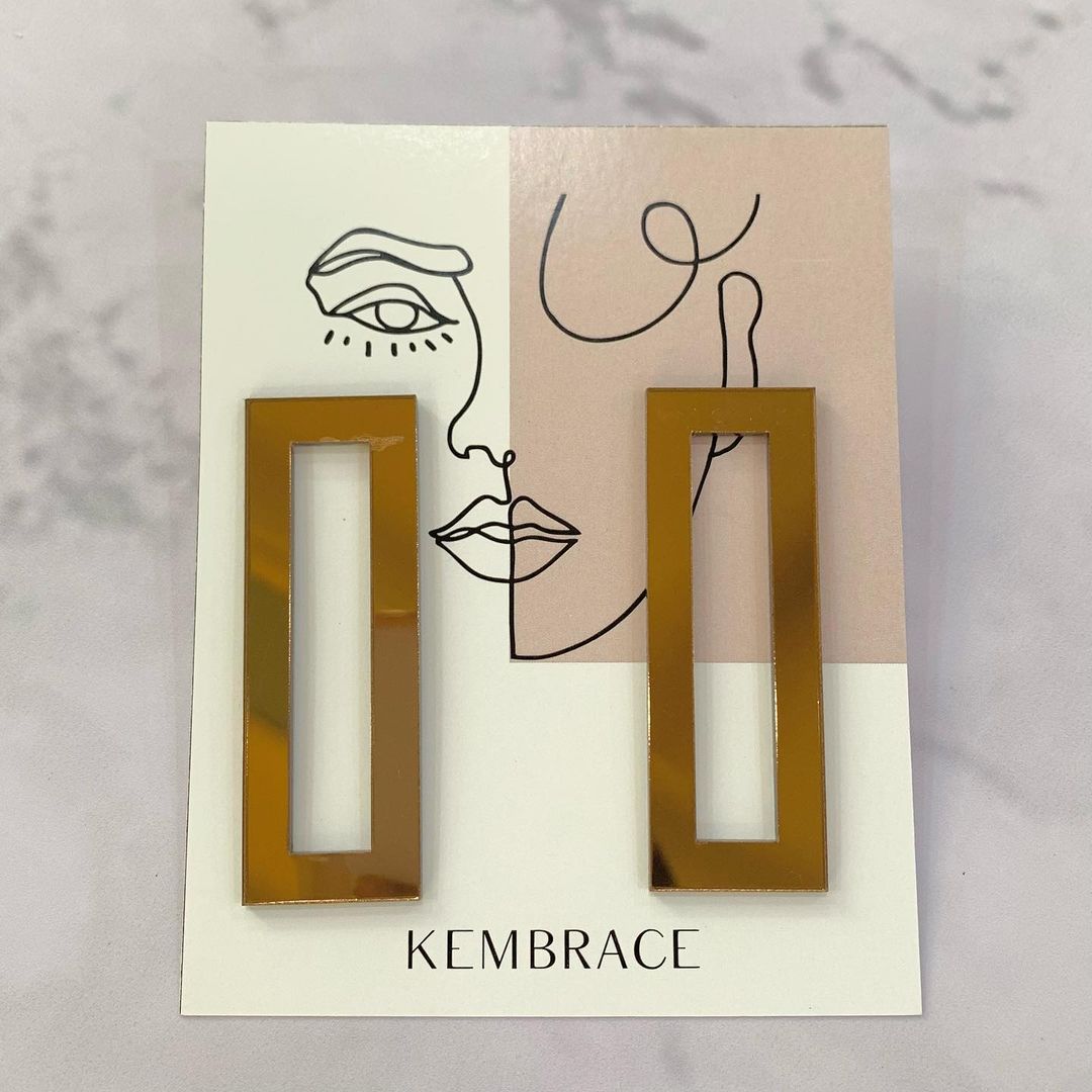 Rectangle statement earrings