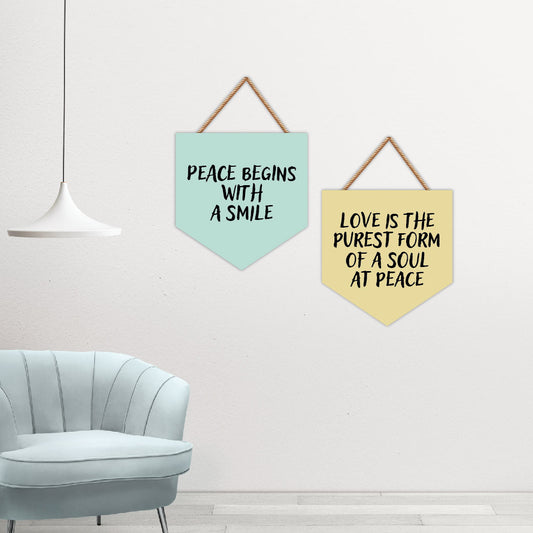 Peace & Love Wall Hanging Set Of 2