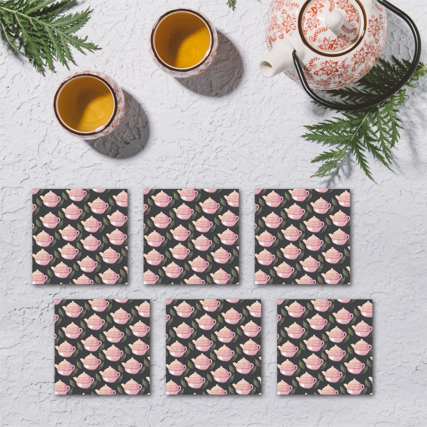 Vintage tea print coasters