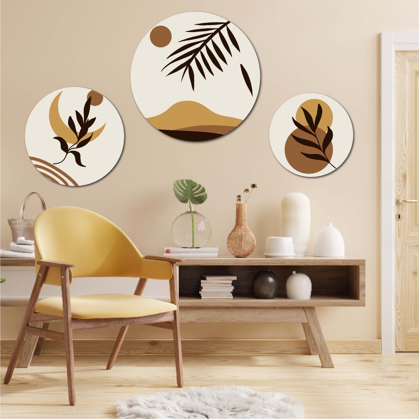 floral round wall art