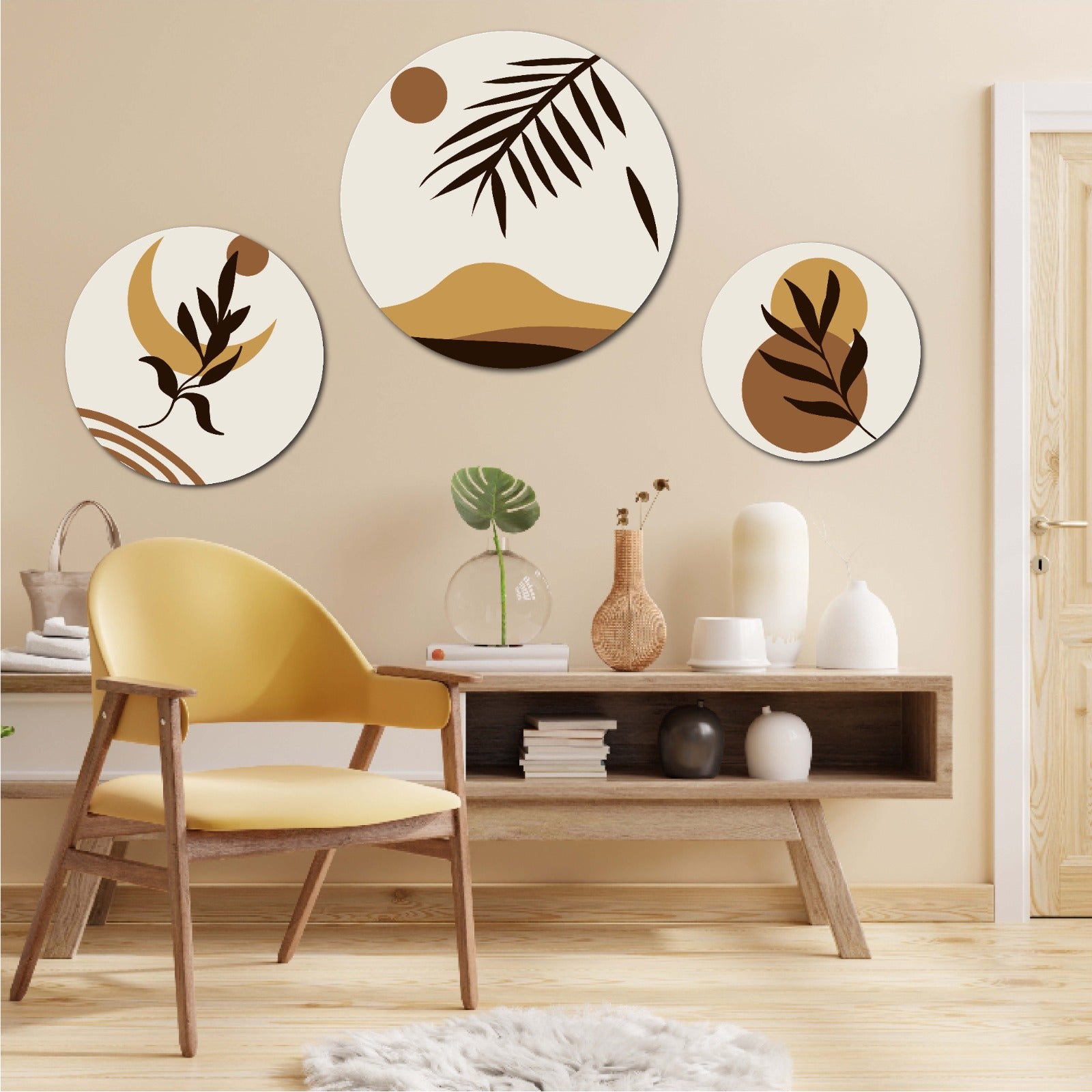 floral round wall art