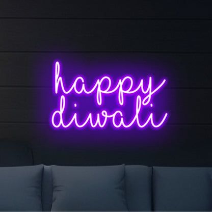 happy diwali neon light