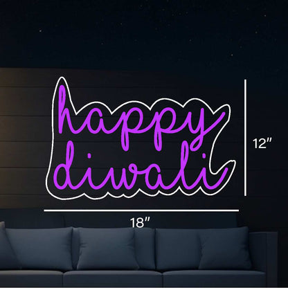 happy diwali neon