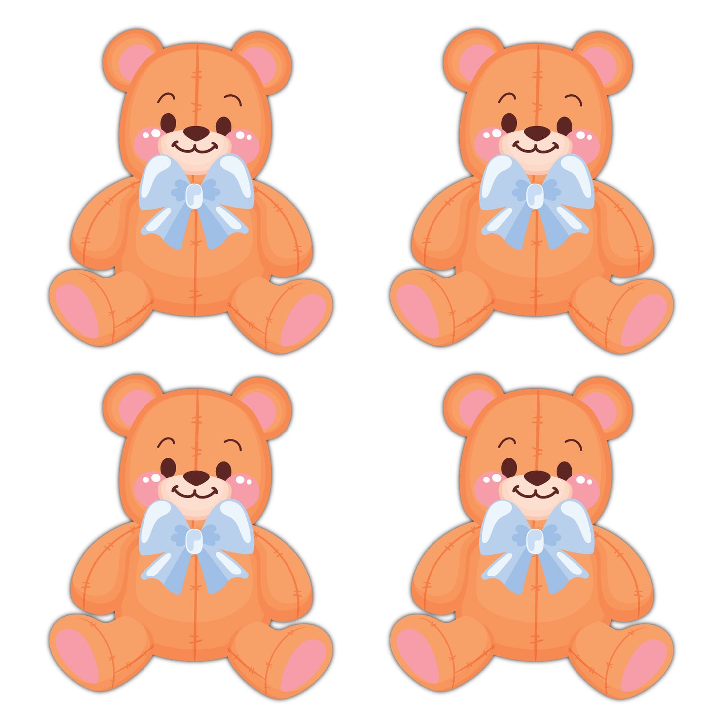 Teddy Theme Coasters For Kids Made Of MDF Set Of 4 For Milk Mugs, Juice Glasses & Bowls