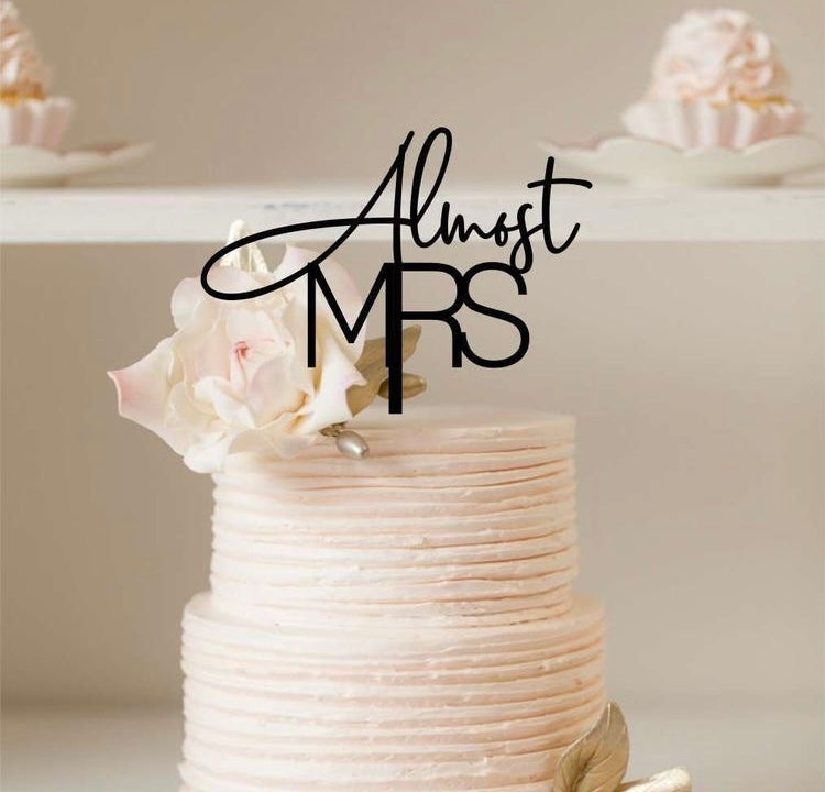 Almost Mrs Cake Topper Black