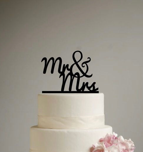 Mr & Mrs Cake Topper Black