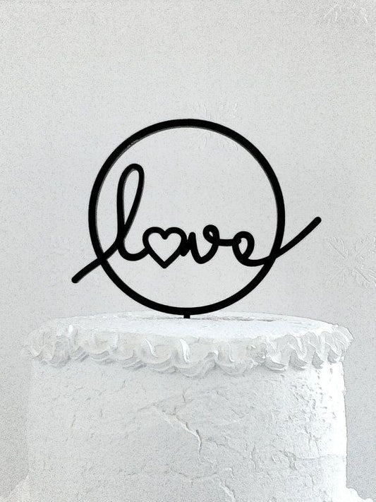 Love Cake Topper Black