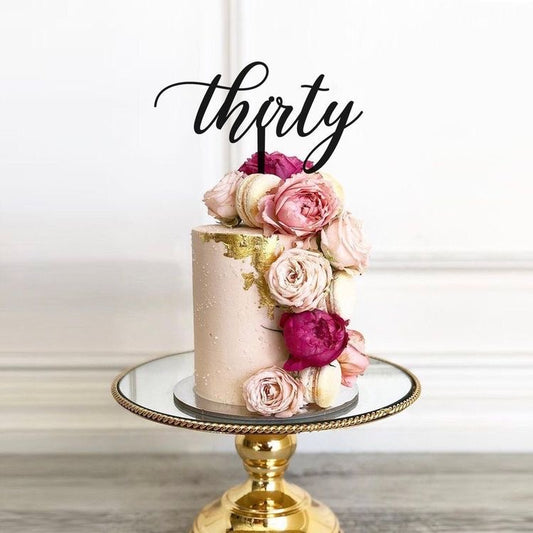 Thirty Cake Topper Black