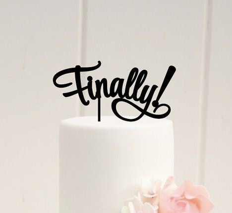 Finally Cake Topper Black