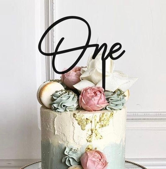 One Cake Topper Black