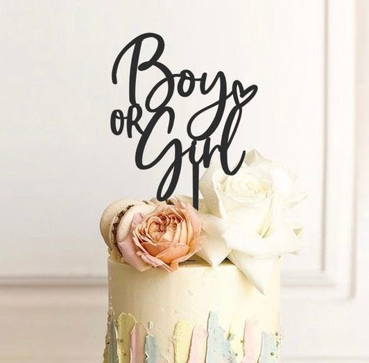 Boy or Girl Cake Topper Black