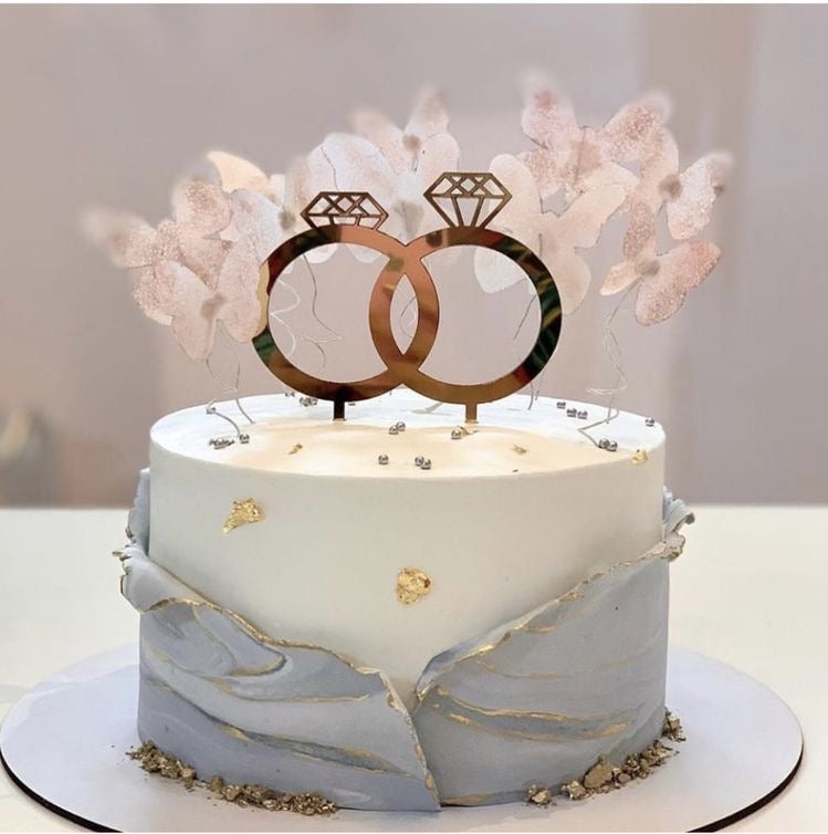 Engaged cake topper