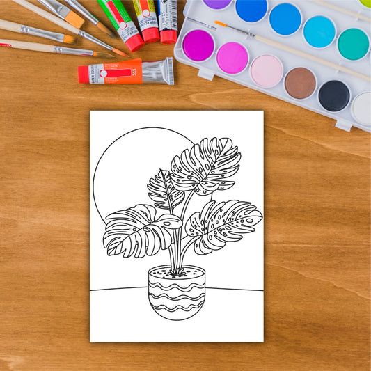 DIY Pre-marked Plant-Based Design on Canvas for Painting Craft Material