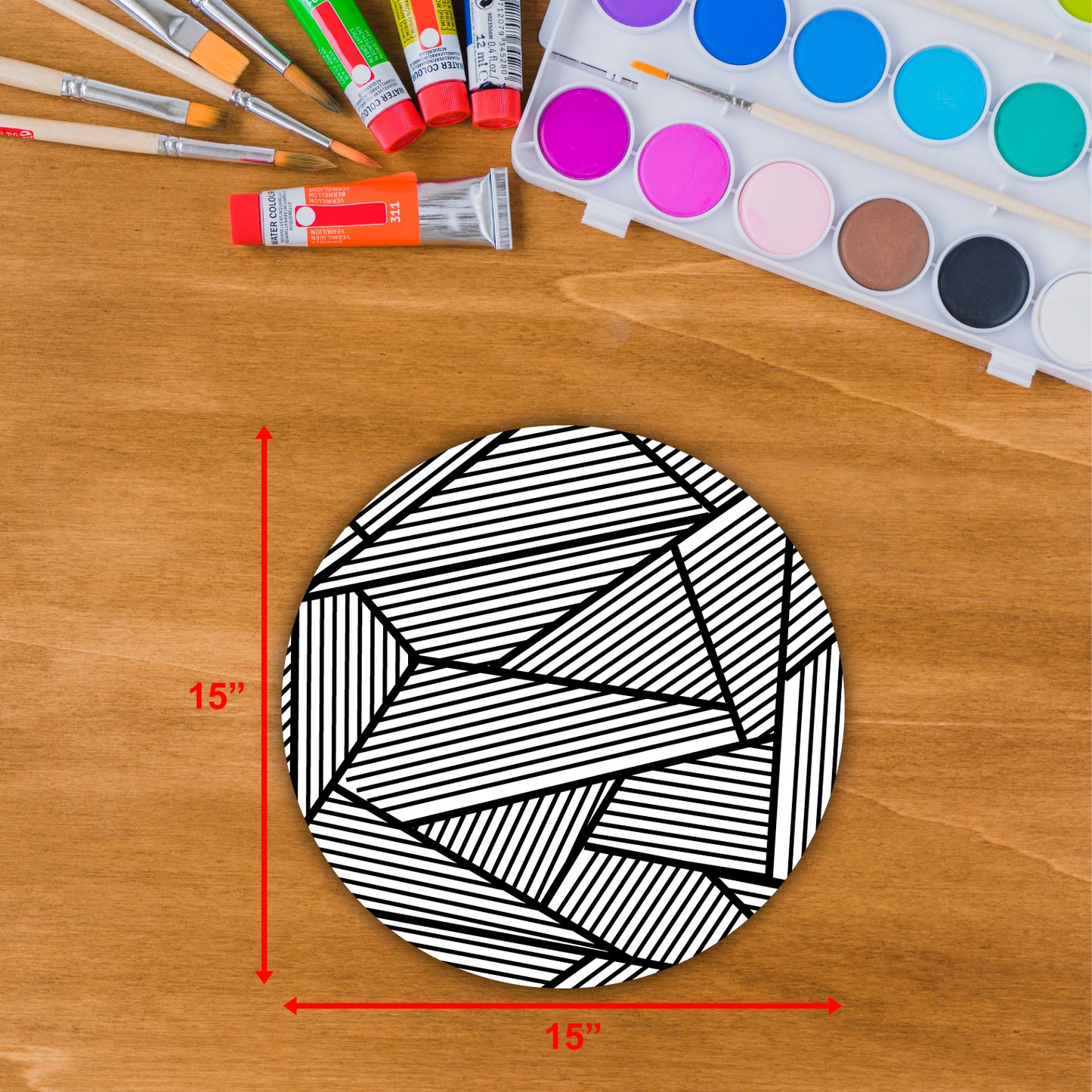 DIY Pre-marked Canvas Base Abstract Geometric Design For Painting, Art & Craft