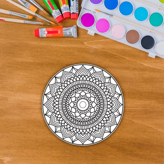 DIY Pre-marked Mandala Design on Canvas Base for Art & Craft, Painting M1