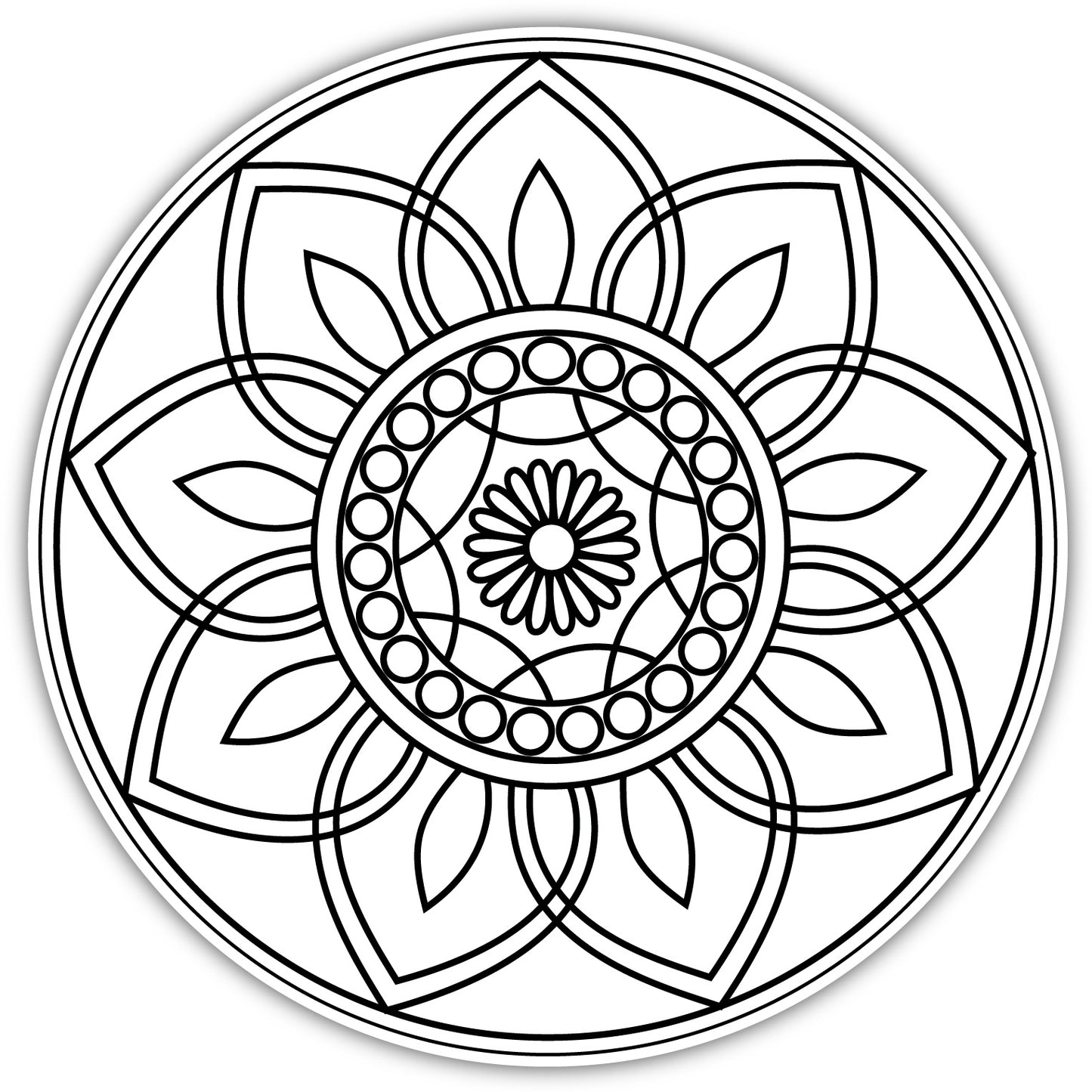 DIY Pre-marked Basic Mandala Design on Canvas Base for Painting M2