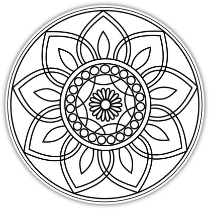 DIY Pre-marked Basic Mandala Design on Canvas Base for Painting M2