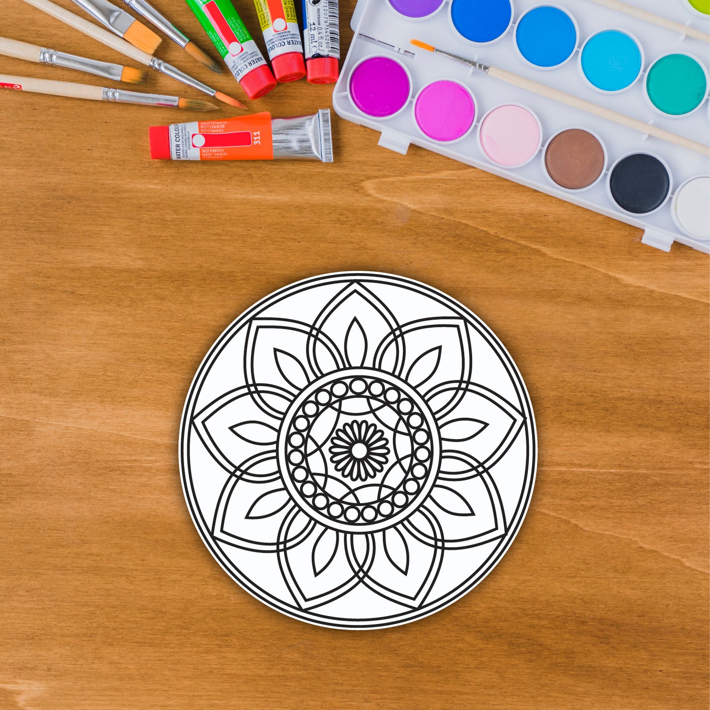 DIY Pre-marked Basic Mandala Design on Canvas Base for Painting M2