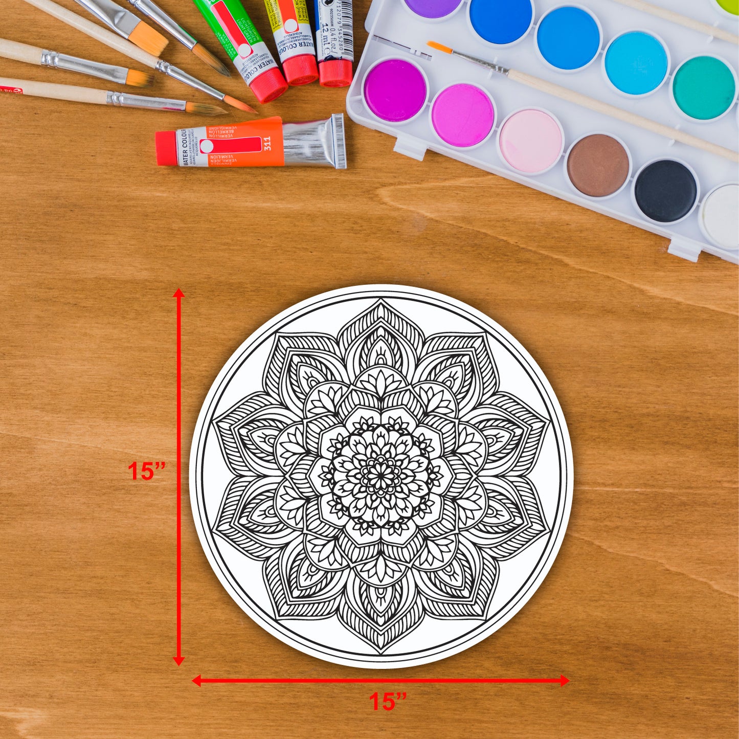 DIY Pre-marked Traditional Mandala Design on Canvas for Painting M4